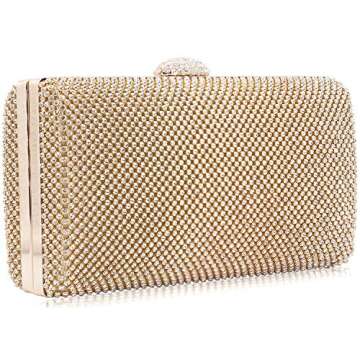 Dexmay Elegant Rhinestone Crystal Evening Clutch - Perfect for Parties and Proms