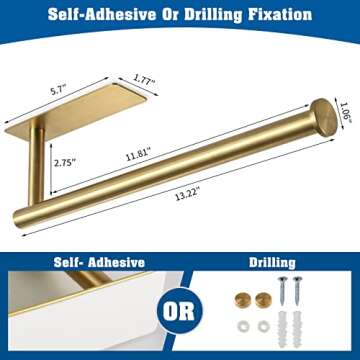 theaoo 2 Packs Paper Towel Holder - Under Cabinet Paper Towel Holder for Kitchen, Adhesive Paper Tow...