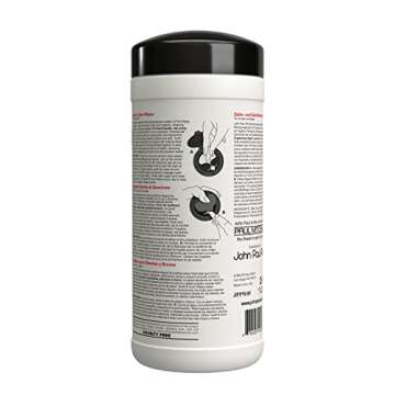 John Paul Pet Tooth & Gum Pet Wipes for Dogs and Cats, 2-in-1, Infused with Peppermint Oil, Safely Cleans Plaque, 45 Count