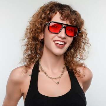 FEISEDY Vintage Square 70s Flat Aviator Sunglasses Women Men Classic Retro Stylish Frame UV400 Sunglasses B2622