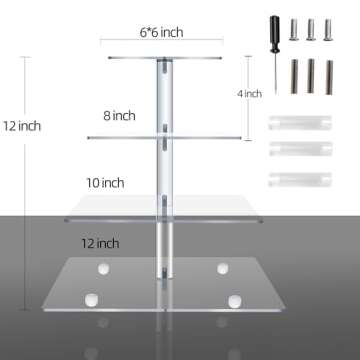 Clay Tonic 4 Tiered Acrylic Cupcake Holder for Events