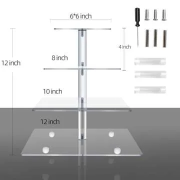 Clay Tonic 4 Tiered Acrylic Cupcake Holder for Events