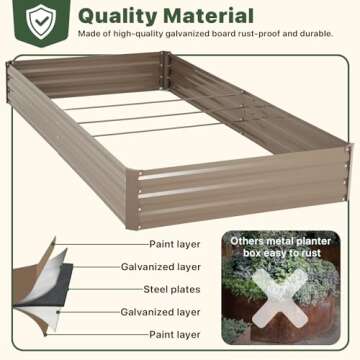 DTIG Galvanized Raised Garden Bed with Trellis 6x3x1 FT