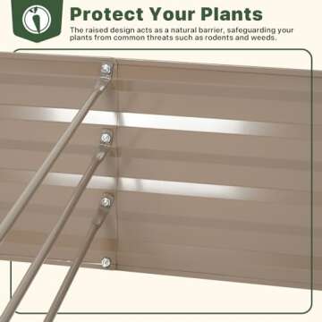 DTIG Galvanized Raised Garden Bed with Trellis 6x3x1 FT