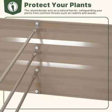 DTIG Galvanized Raised Garden Bed with Trellis 6x3x1 FT