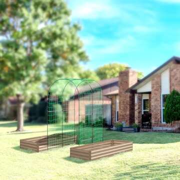 DTIG Galvanized Raised Garden Bed with Trellis 6x3x1 FT