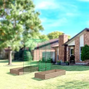 DTIG Galvanized Raised Garden Bed with Trellis 6x3x1 FT