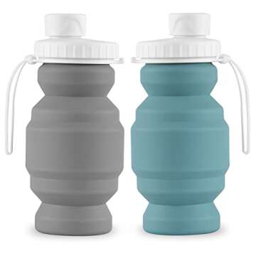 SPECIAL MADE Collapsible Water Bottles Cups Leakproof Valve Reusable BPA Free Silicone Foldable Trav...