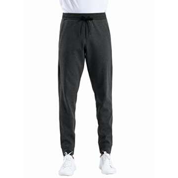 THE GYM PEOPLE Men's Fleece Joggers Pants with Deep Pockets Athletic Loose-fit Sweatpants for Workout, Running, Training (Medium, Dark Grey)