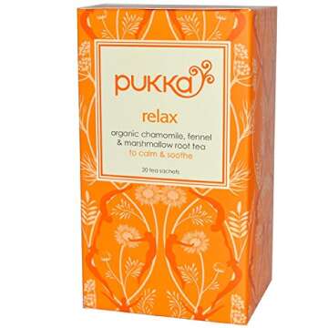Pukka Organic Herbal Tea - Relax - Chamomile Fennel and Marshmallow Root - 0.8 oz - 20 Count