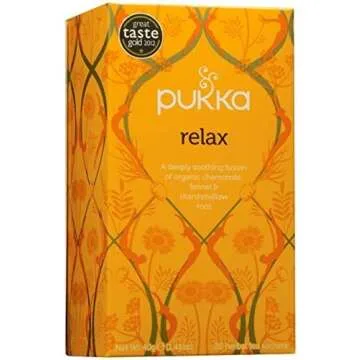 Pukka Organic Herbal Tea - Relax - Chamomile Fennel and Marshmallow Root - 0.8 oz - 20 Count