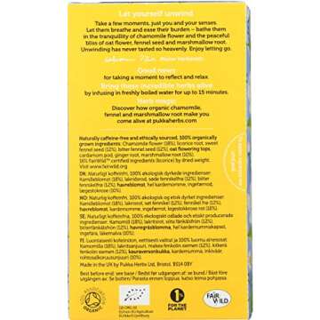 Pukka Organic Herbal Tea - Relax - Chamomile Fennel and Marshmallow Root - 0.8 oz - 20 Count