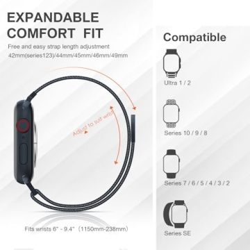 Stylish Milanese Loop Band for Apple Watch Series 10 9 8 7