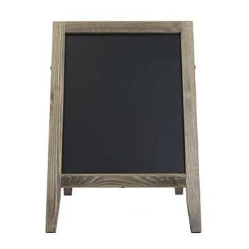 Liry Products Freestanding Vintage Rustic Stained Distressed Torched Whitewashed Wood A-Frame Sidewa...