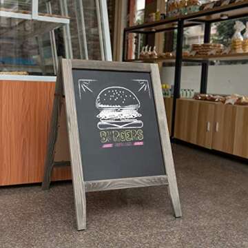 Liry Vintage A-Frame Chalkboard Sign for Menus and Events