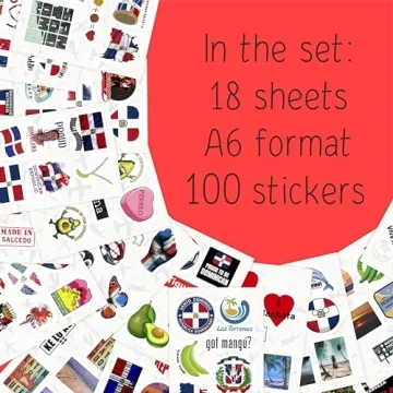 BulbaCraft 100Pcs Waterproof Dominican Republic Stickers - Fun Vinyl Decals for Personalizing Gifts ...