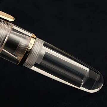 Majohn Q1 Fountain Pen Bent Nib Fude Pen, Little Fat Man Transparent Eyedropper Filling Pocket Pen Large Capacity