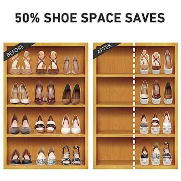Shoe Slots Organizer 20 Pack - Shoe Stackers for a Pair Of Shoes, Shoe Storage Shoe Space Savers 50%...