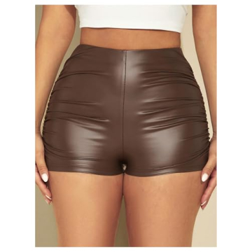 Sexy High Waist Faux Leather Shorts for Women