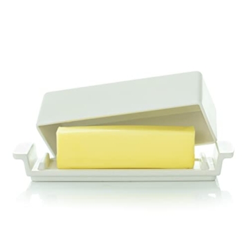 Bamboo Butter Dish with Lid for Countertop or Refrigerator Storage - Butter Stick Holder to Leave On...