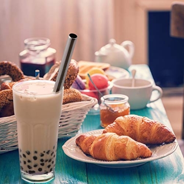 Stainless Steel Jumbo Straws for Bubble Tea & Smoothies