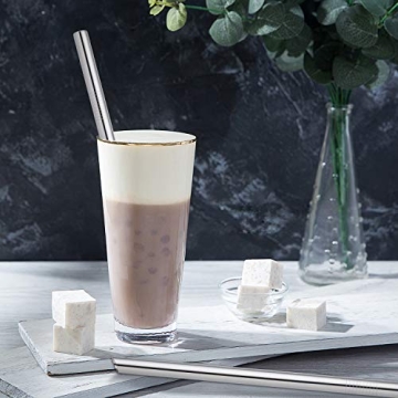 Stainless Steel Jumbo Straws for Bubble Tea & Smoothies