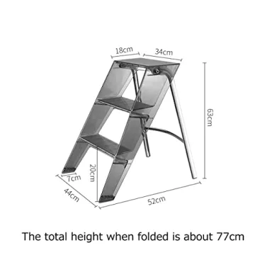 KOLESIN Folding 3 Step Ladder - Anti-Slip Design for Home