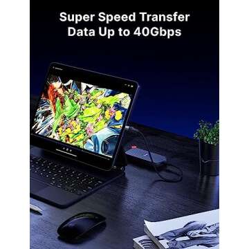 JSAUX 90 Degree USB-C Male to USB-C Female Adapter, 100W Right Angle 2-Pack 40Gbps Data Transfer USB...