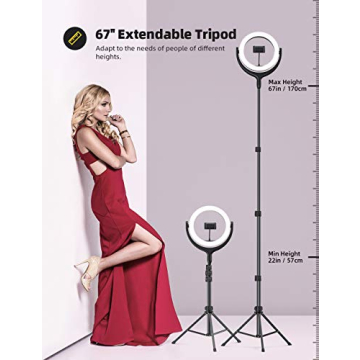 10'' Selfie Ring Light Tripod Stand for Makeup & Streaming