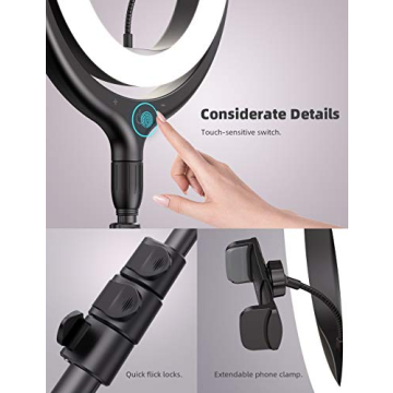 10'' Selfie Ring Light Tripod Stand for Makeup & Streaming