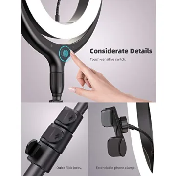 10'' Selfie Ring Light Tripod Stand for Makeup & Streaming