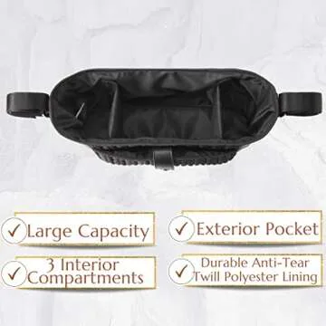 SEWBOO Universal Baby Stroller Organizer,Diaper Caddy Organizer with Adjustable Straps to Fits Nearly Any Strollers