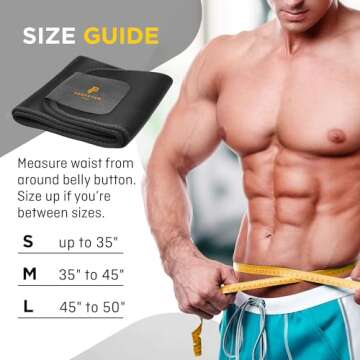 Perfotek Waist Trimmer Belt, Sweat Wrap, Stomach Slimmer, Low Back and Lumbar Support with Sauna Suit Effect, Best Abdominal Trainer (Black)