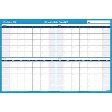 AT-A-GLANCE 90-Day Erasable Wall Planner for Easy Scheduling
