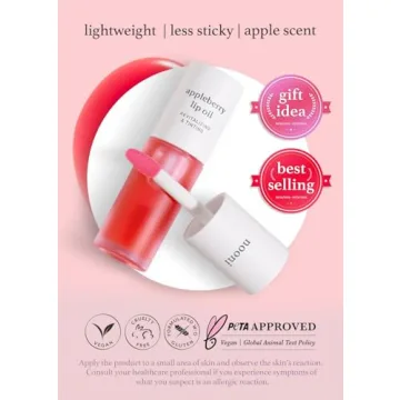 NOONI Korean Vegan Lip Oil - Appleberry, Moisturizing Lip Stain