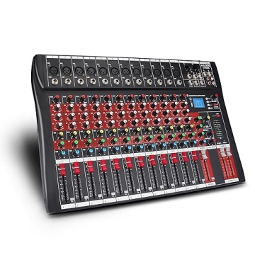 FULODE CT120S 12-Channel Bluetooth USB DJ Mixer for Beginners