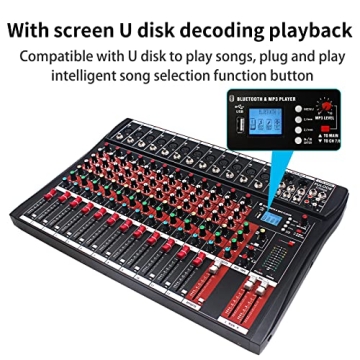 FULODE CT120S 12-Channel Bluetooth DJ Mixer