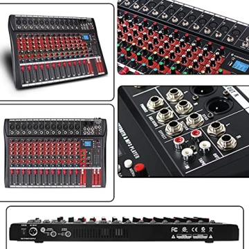 FULODE CT120S 12-Channel Bluetooth DJ Mixer