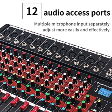 FULODE CT120S 12-Channel Bluetooth DJ Mixer