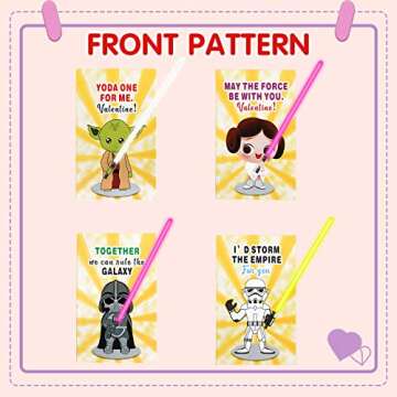 HISHERTOY 28 Pack Valentines Day Cards for Kids School Classroom Exchange Valentines Day Gifts for Kids Valentines Cards with Glow Sticks for Boys Girls Toddlers Valentine's Day Party Favors Supplies