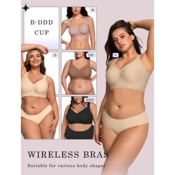 OEAK Wireless Jelly Bra Comfort for Plus Size Women Seamless Support