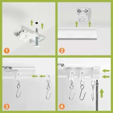 KXLife Flexible Ceiling Curtain Track, Ceiling Track for Curtains, Curtain Track Ceiling Mount, Curtain Rail, Ceiling Curtain Rod, Sliding Curtain Track System (8 ft)