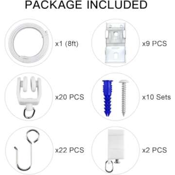 KXLife Flexible Ceiling Curtain Track, Ceiling Track for Curtains, Curtain Track Ceiling Mount, Curtain Rail, Ceiling Curtain Rod, Sliding Curtain Track System (8 ft)