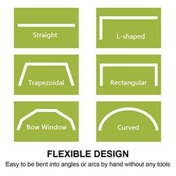 KXLife Flexible Ceiling Curtain Track, Ceiling Track for Curtains, Curtain Track Ceiling Mount, Curtain Rail, Ceiling Curtain Rod, Sliding Curtain Track System (8 ft)