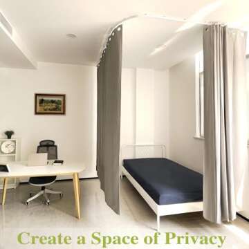 KXLife Flexible Ceiling Curtain Track, Ceiling Track for Curtains, Curtain Track Ceiling Mount, Curtain Rail, Ceiling Curtain Rod, Sliding Curtain Track System (8 ft)