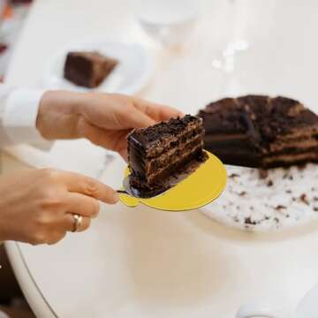 Spec101 Mini Round Cake Boards Bulk 100pk - 3.5 Inch Cake Drum Round Gold Cardboard Base Plates for Individual Serving