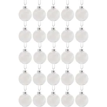 Creative Hobbies® Bulk 25 Pcs Clear Round Plastic Ornaments for DIY Crafting