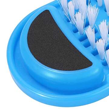 Kissbuty Magic Feet Cleaner Simple Foot Scrubber Feet Shower Spa Easy Feet Cleaning Brush Exfoliating Foot Massager Slipper for Unisex Adults, 1 Pc (Blue)