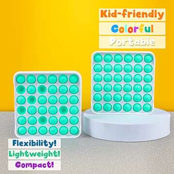 All-New Totti Pop Fidget Toy Satisfying Big Push it Bubble Fidget Sensory Toy Stress and Anxiety Relief Novelty Gift for Both Children and Adults | Square, SkyBlue