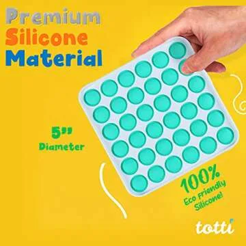 All-New Totti Pop Fidget Toy Satisfying Big Push it Bubble Fidget Sensory Toy Stress and Anxiety Relief Novelty Gift for Both Children and Adults | Square, SkyBlue